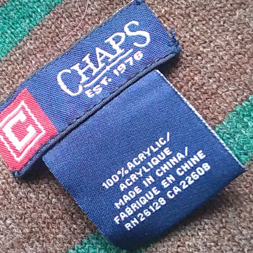 Chaps Mens Striped Rectangular Scarf